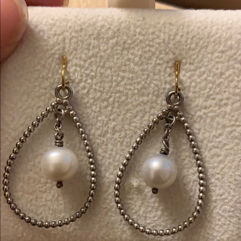 Retired Pandora Compose Earrings And Hooks - image 2